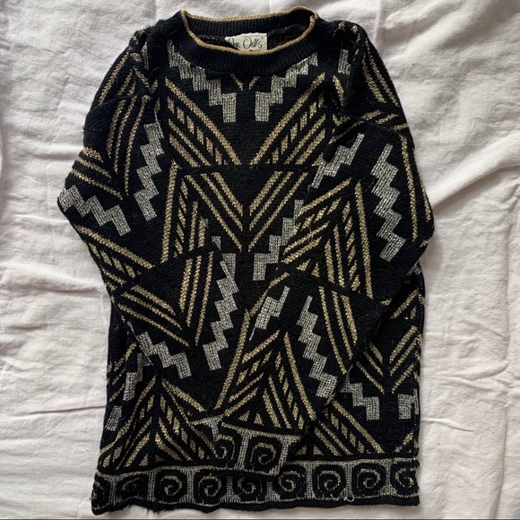 Vintage 80's Metallic Sweater - Picture 3 of 4